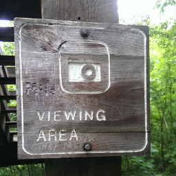 The inspiration for the Instagram logo probably originated from this sign at the base of the observation tower