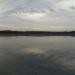 The reflection of the sky in Westwood Lake