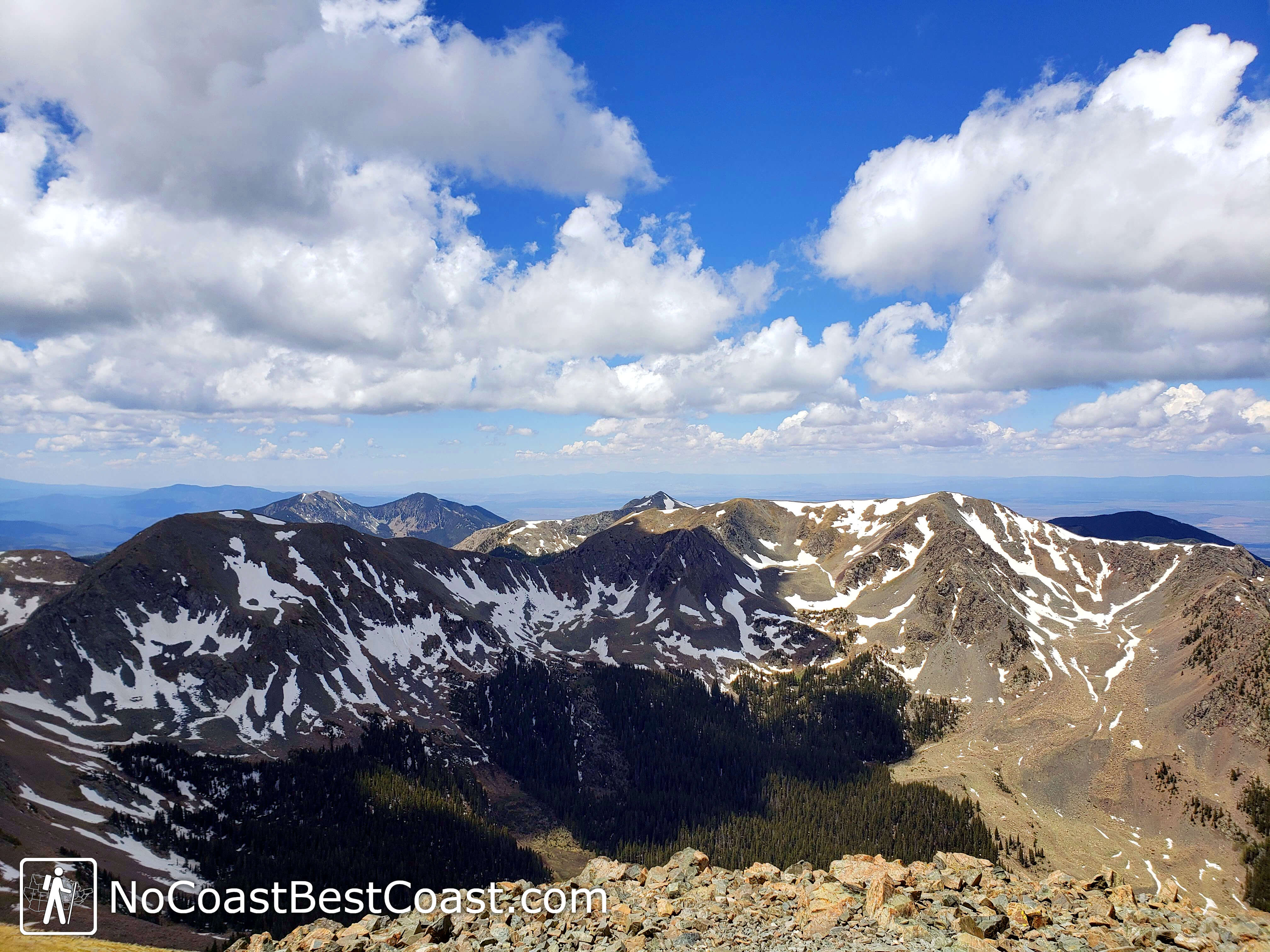 Views to the west from the summit of Wheeler Peak