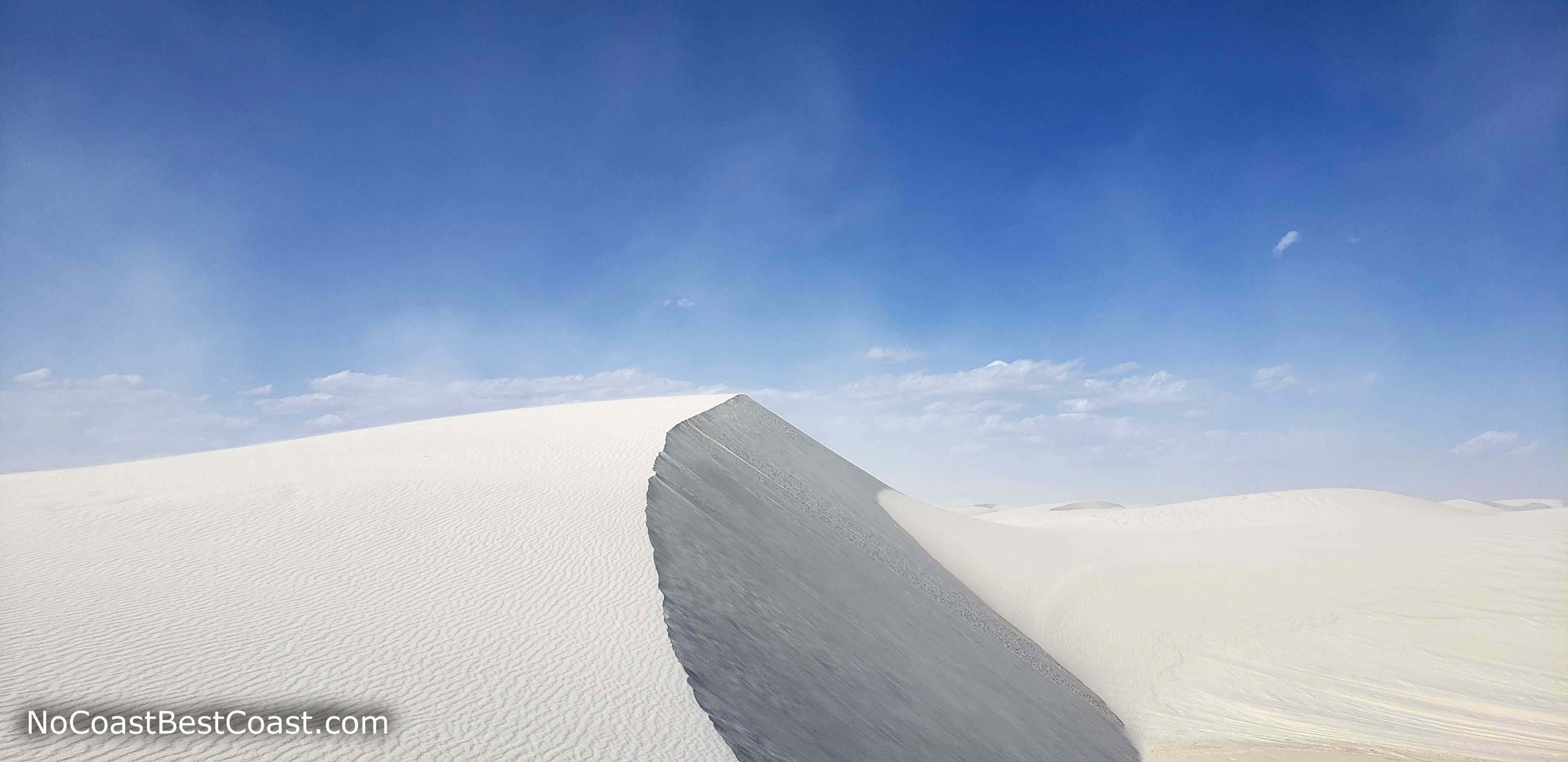 Pristine white sand dunes await you on the Alkali Flat Loop