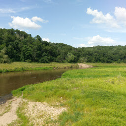 Willow River running where the lake once was