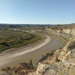 The Little Missouri River as seen looking west from the trail