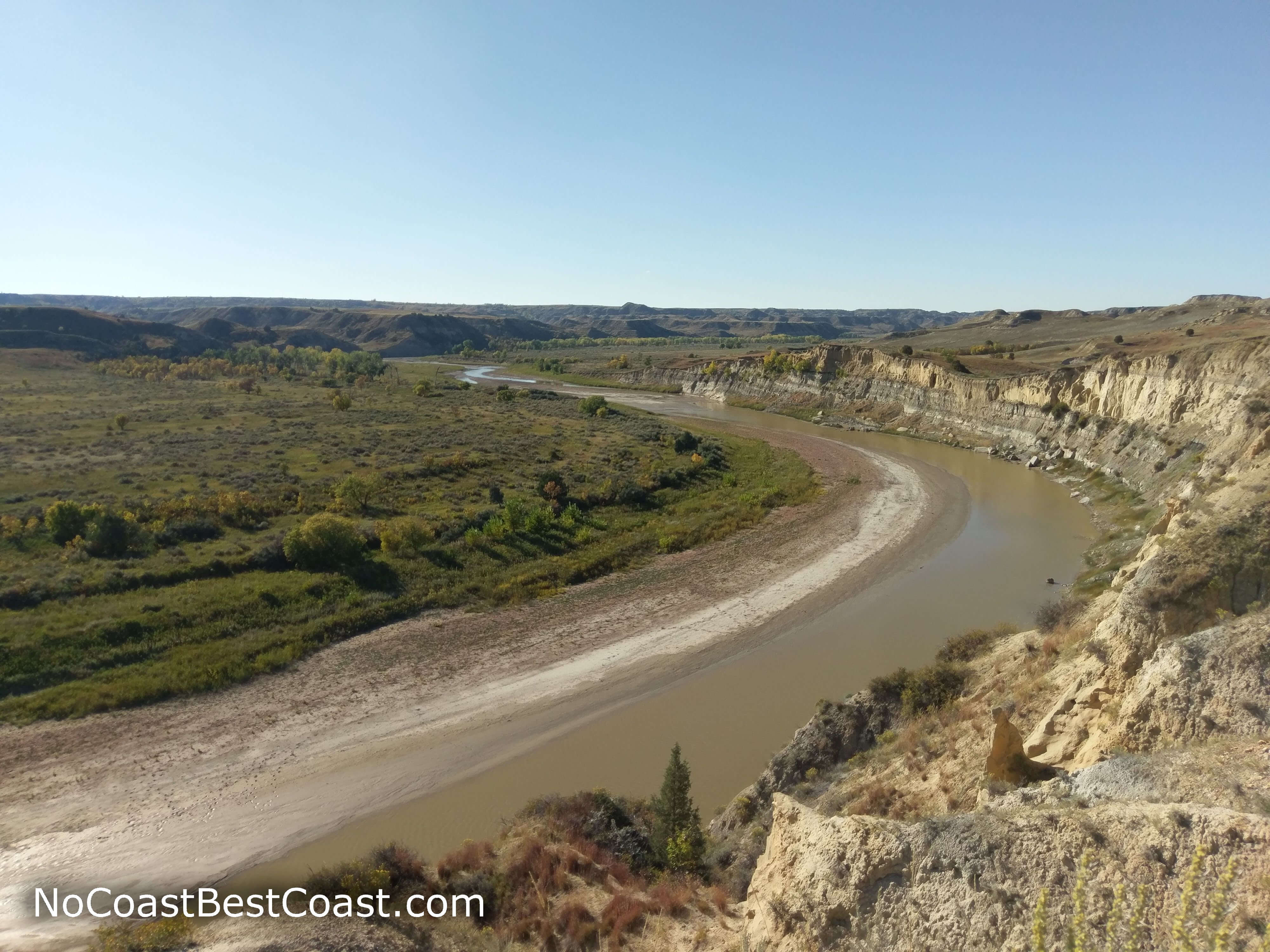 The Little Missouri River as seen looking west from the trail
