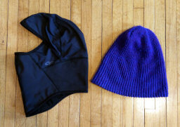 Outdoor Research Balaclava (left) and acrylic beanie (right)